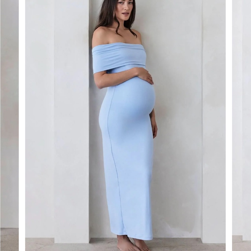 Bumpsuit Powder Blue Bianca Maternity Dress